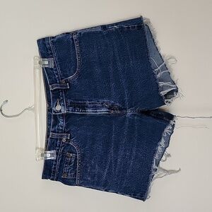 Levis 577 cutoff jean shorts, dark wash, loose fit, 2003 retro, womens size 12